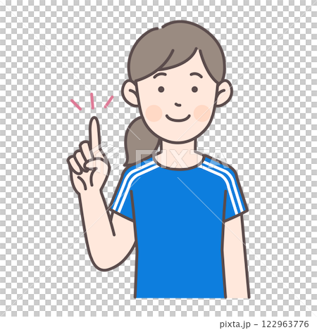 Female soccer player pointing 122963776