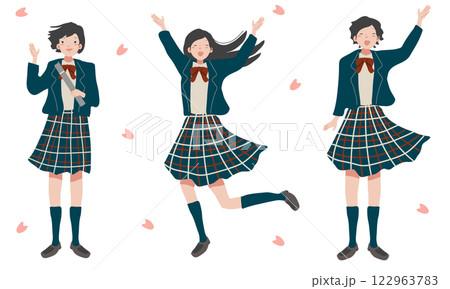 シンプルタッチの女子学生たち 122963783