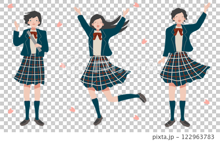 シンプルタッチの女子学生たち 122963783