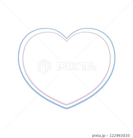 手描きのハート - 穏やかな空色(柔らかい青)× ときめくパープル(柔らかいラベンダー色) 手描きのハート - 穏やかな空色(柔らかい青)× ときめくパープル(柔らかいラベンダー色) 122963810