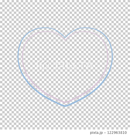 手描きのハート - 穏やかな空色(柔らかい青)× ときめくパープル(柔らかいラベンダー色) 手描きのハート - 穏やかな空色(柔らかい青)× ときめくパープル(柔らかいラベンダー色) 122963810