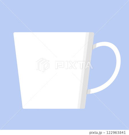 白いマグカップ_水色背景 122963841
