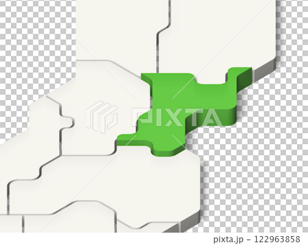 日本宮城縣地圖（透明背景，有陰影） 122963858