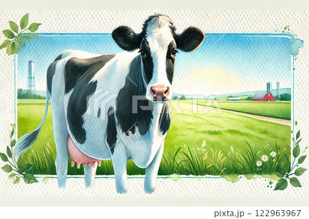 牧場・ホルスタイン牛 122963967