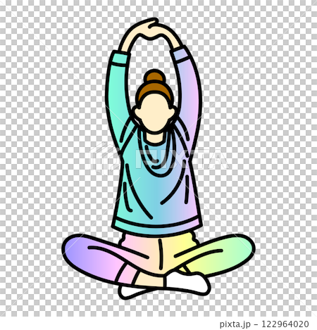 Minimalist illustration of a pose with arms stretched 122964020
