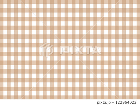 薄茶色のチェック柄背景素材 122964022