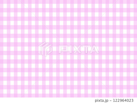ピンク色のチェック柄背景素材 122964023