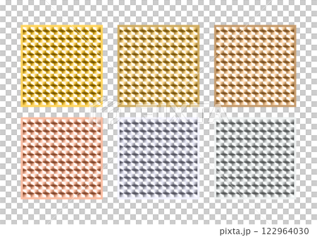 Metallic hologram texture set (6 types) in gold, silver and bronze 122964030