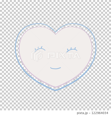 手描きのハート(柔らかい青 × 柔らかいラベンダー色 × ミルキーホワイト) 手描きのハート(柔らかい青 × 柔らかいラベンダー色 × ミルキーホワイト) 122964034