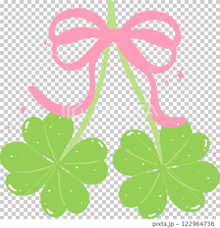 Retro Coquette 4 Leaf Clover cherries liked with pink ribbon bow Retro Coquette 4 Leaf Clover cherries liked with pink ribbon bow 122964736