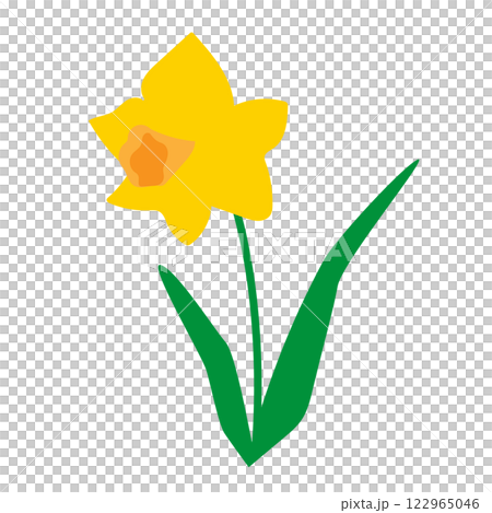 黄色い水仙の花のベクターイラスト 黄色い水仙の花のベクターイラスト 122965046