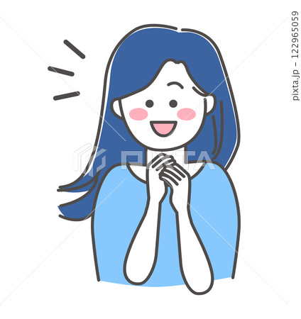 笑顔の女性のイラスト素材 笑顔の女性のイラスト素材 122965059