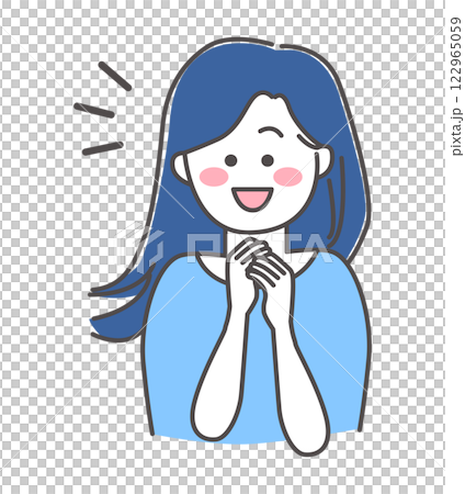 笑顔の女性のイラスト素材 笑顔の女性のイラスト素材 122965059