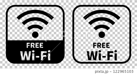 FREE Wi-Fi アイコン 黒 FREE Wi-Fi アイコン 黒 122965103