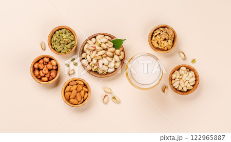 A vibrant assortment of various nuts and beer A vibrant assortment of various nuts and beer 122965887
