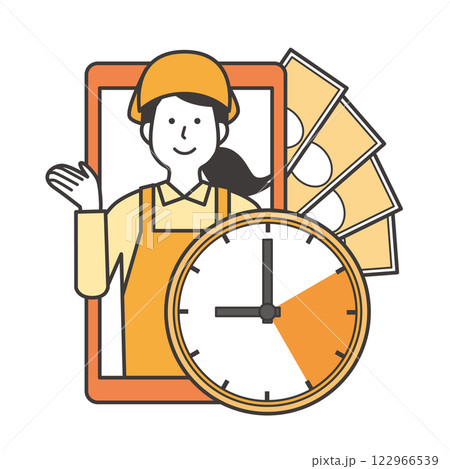 すきま時間で働く女性 すきま時間で働く女性 122966539