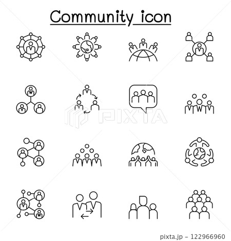 community icon set in thin line style community icon set in thin line style 122966960