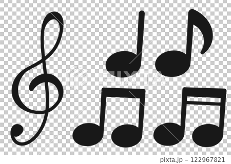 簡單的音符插圖集-黑色 簡單的音符插圖集-黑色 122967821