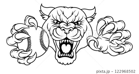 Panther Leopard Cougar Baseball Softball Mascot 122968502