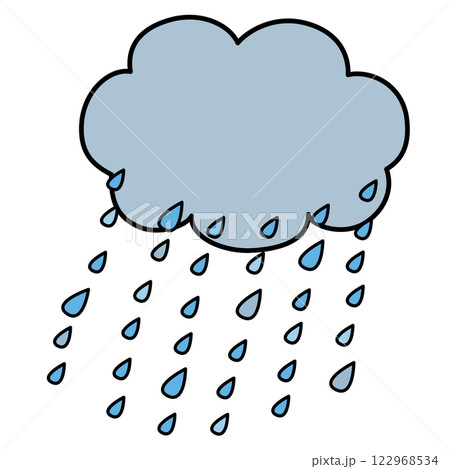 シンプルな雨雲のイラスト 122968534