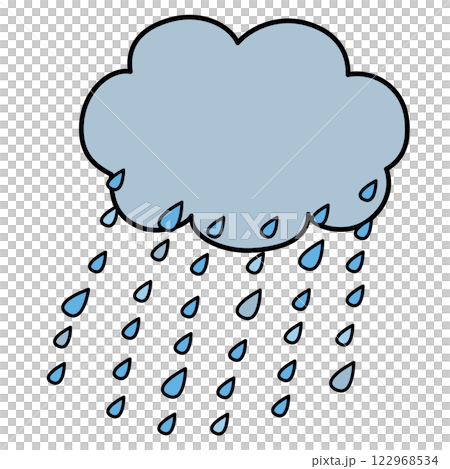 シンプルな雨雲のイラスト 122968534