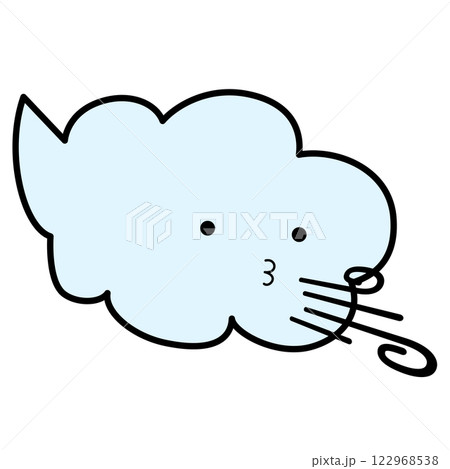 かわいい顔の雲と風のイラスト素材 [122968538] - PIXTA