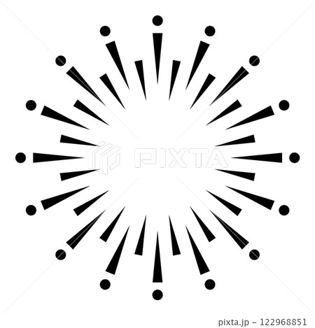 シンプルな花火、サンバースト素材 122968851