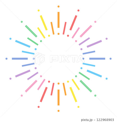 カラフルな花火、サンバースト素材 カラフルな花火、サンバースト素材 122968903