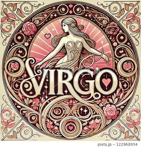 Virgo Vintage Valentine's day Themed 122968934
