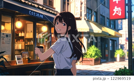 カフェでコーヒーを飲む女性 122969519