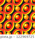 Abstract Golden Rings and Balls on Black 122969725