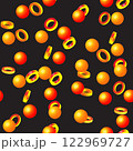 Abstract Golden Rings and Balls on Black 122969727