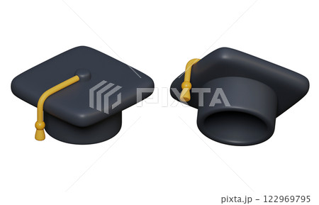 graduation cap 3D icon graphic 122969795