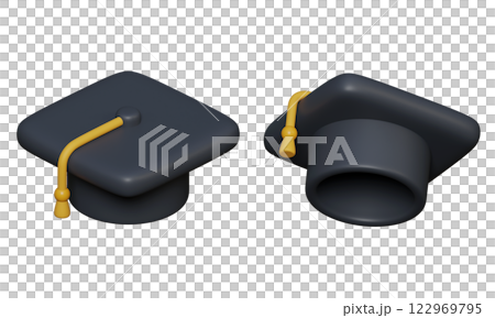 graduation cap 3D icon graphic 122969795