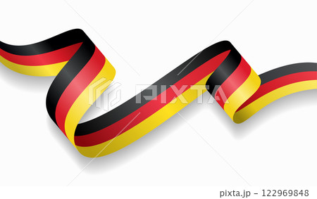 German flag wavy abstract background. Vector illustration. 122969848
