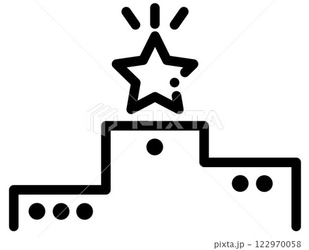 シンプルな表彰台と星のアイコン シンプルな表彰台と星のアイコン 122970058
