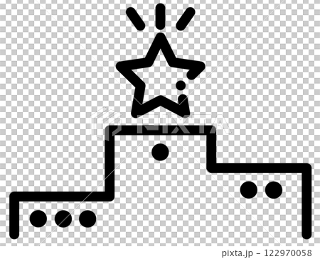 Simple podium and star icon Simple podium and star icon 122970058