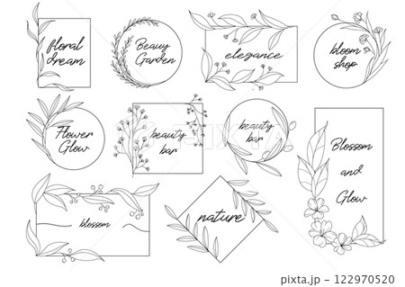 Geometric floral frame vector illustration Geometric floral frame vector illustration 122970520