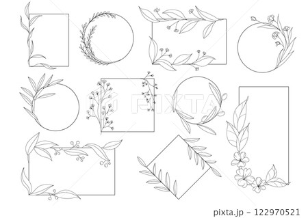 Geometric floral frame vector illustration Geometric floral frame vector illustration 122970521
