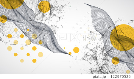 Abstract image of a wireframe sphere with a plexus effect. Science and technology creative theme. Vector. 122970526
