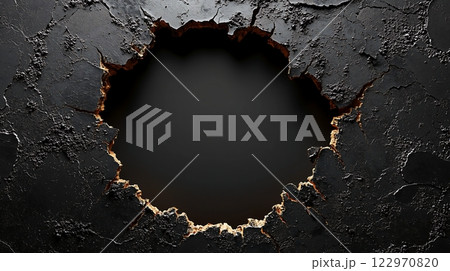 ゲームアセット用のミステリアスな黒い穴のフラットデザイン 122970820
