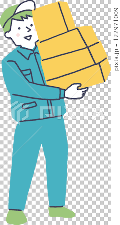 Delivery man with a lot of luggage Delivery man with a lot of luggage 122971009