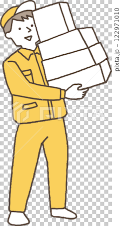 帶著很多行李的送貨員，單色 122971010