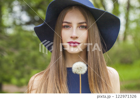 Glamorous spring lady. Beautiful woman outdoors portrait Glamorous spring lady. Beautiful woman outdoors portrait 122971326