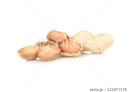 Peanuts isolated on white background 122971576