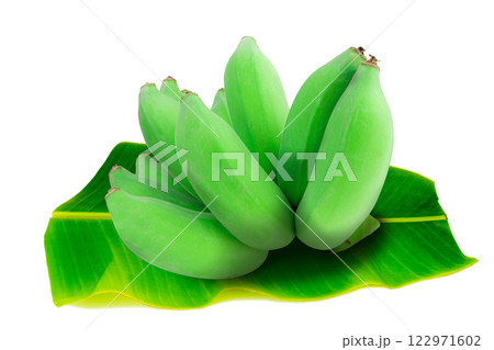 Banana comb green isolated on white background Banana comb green isolated on white background 122971602