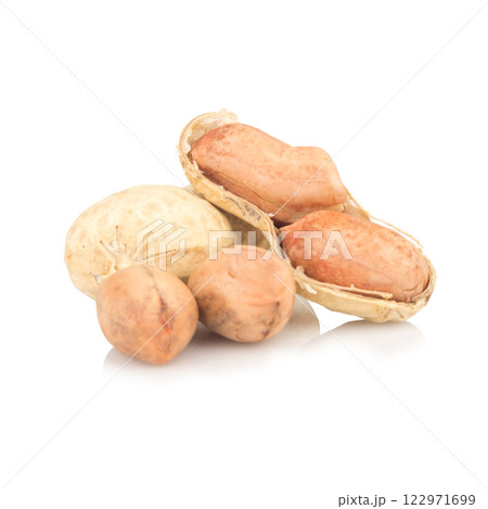 Peanuts isolated on white background 122971699