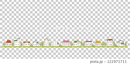 居住區背景素材、街景、房屋 122971711