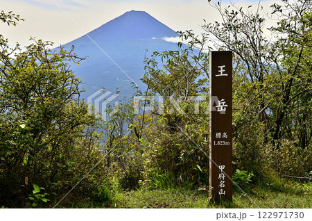御坂山地の王岳山頂より望む夏の富士山　甲府名山 122971730