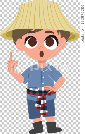 cute farmer cartoon with agriculture advice, farming tips, rural life,  farmer offering farming advice, 122973209